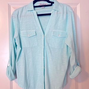 Tommy Bahama button up shirt with rolled sleeves